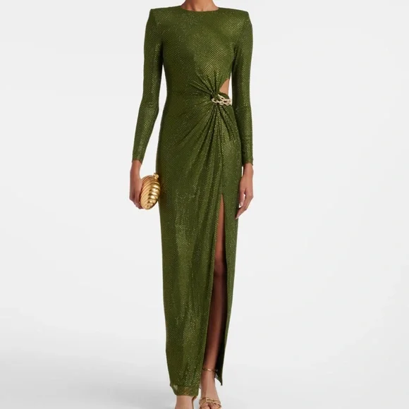 Self portrait green sequin embellished  gown - Picture 3 of 8